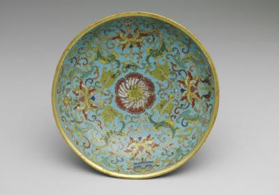 图片[2]-Copper stem bowl in cloisonne enamels, Qing dynasty (1644-1911)-China Archive